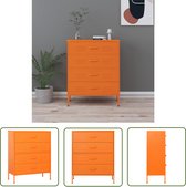 Bol.com The Living Store Bijzetkast - 80 x 35 x 101.5 cm - Staal - Oranje aanbieding