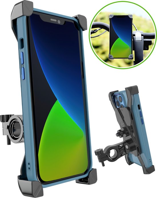 iSetchi Telefoonhouder voor Fiets , Motor & Scooter / Brommer - Anti-Schok laag- Draaibaar & Verstelbaar - Universeel - GSM Mobiel Houder - Fietshouder