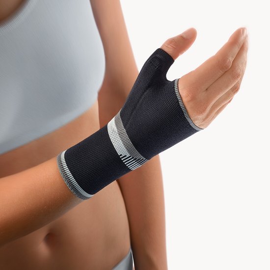 BORT Sellaflex Duimbrace – Elastische Duimbandage – Flexibele Polsbandage voor Duim Stabilisatie – Duimsteun – Rhizartrose – CMC gewricht - Maat: L - Kleur: ZWART