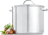 Bol.com Deski soeppan 14 Liter - 28 cm diameter - Met glazen deksel - RVS aanbieding