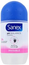 Bol.com Sanex - Dermo Invisible - Deodorant roller - 6 x 50 ml - Voordeelverpakking aanbieding