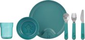 Bol.com Mepal Mio kinderservies set – 6-delig – Kraamcadeau – Kinderservies – Deep turquoise aanbieding