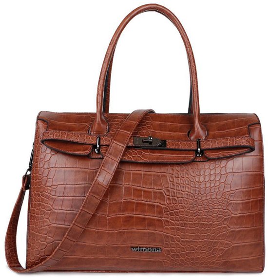 Wimona Sofia 5003 Schoudertas / Laptoptas - 15 inch - Cognac