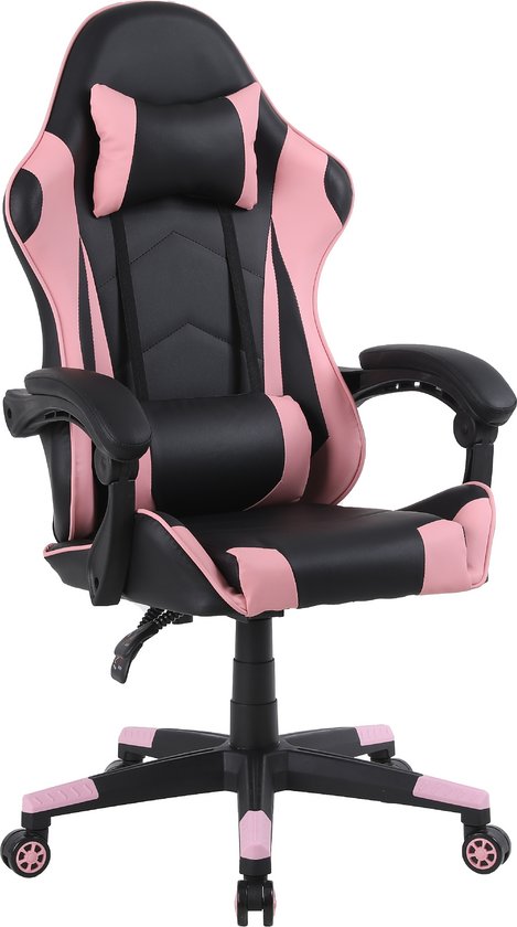 Alora Gaming stoel X-TREME - Roze - Met Nekkussen & Verstelbaar Rugkussen - Kunstleer - Gamestoel - Game Stoel - Gaming chair - Bureaustoel - Office Chair