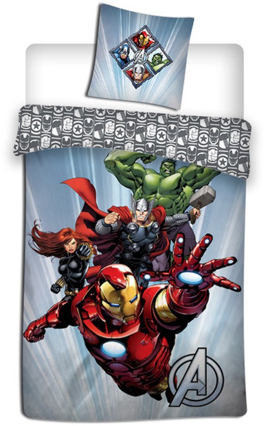 Marvel Avengers Dekbedovertrek - 140 x 200 cm + 63 x 63 cm - Polyester