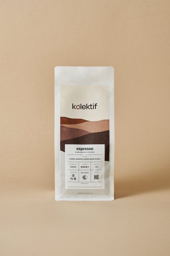 Espresso blend - Vers Gebrand - Dark roast - Espresso bonen - Geschikt voor Cappuccino en Latte Macchiato | Melange met arabica en Robusta koffiebonen | The Kolektif