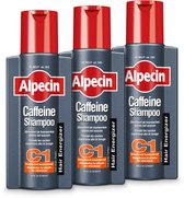 Alpecin Cafeïne Shampoo C1 3x 250ml | Voorkomt en Vermindert Haaruitval | Natuurlijke Haargroei Shampoo voor Mannen