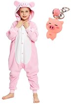 Onesie cochon costume animal costume combinaison pyjama enfants - 104-110 (110) + sac / porte-clés gratuit déguisement