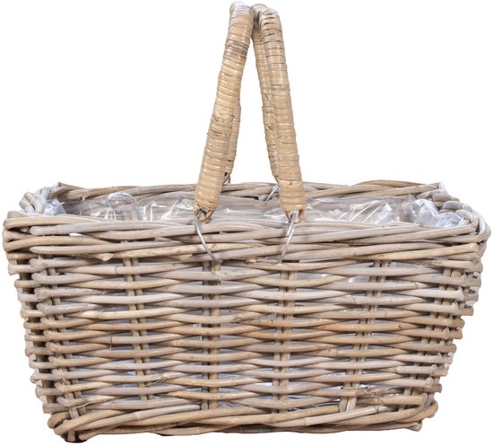 Picknickmand Rotan - Naturel - 46x24x33cm - Rotan Picknickmand Laura - Het Mandenhuys