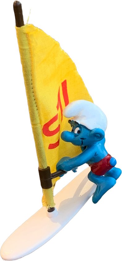 De smurfen - supersmurf 40215 - windsurfende smurf - kunststof - schleich