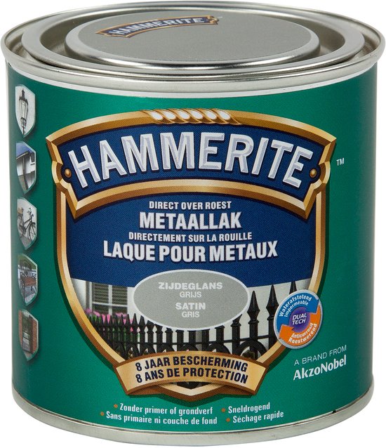 Hammerite Metaallak Zijdeglans - Grijs - 250ML - Grijs