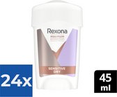 Bol.com Rexona Maximum Protection Deodorant Sensitive Dry - 45 ml - Voordeelverpakking 24 stuks aanbieding