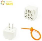 Bol.com Colorful Sun® Universele Wereldstekker - Amerika China - Reisstekker type A & B - 1 Stuk - Europa(EU) / UK / US / AU / F... aanbieding