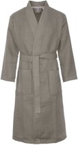 Sauna badjas kimono taupe L - unisex kimono badjas - biologisch katoen