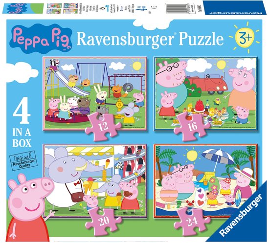 Ravensburger Peppa Pig 4in1box puzzel - 12+16+20+24 stukjes - kinderpuzzel