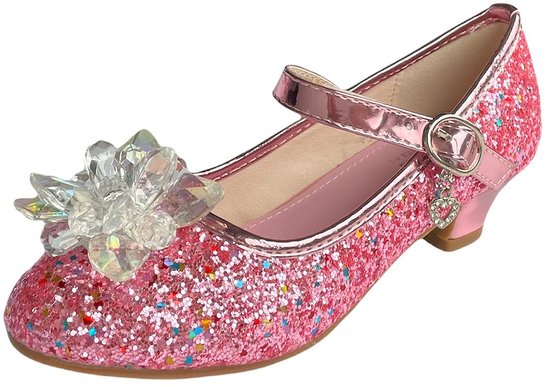 Prinsessen schoenen roze glitter sneeuwvlok maat 35 binnenmaat 22 5 cm glitter. bol