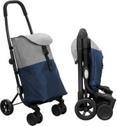 Bol.com Cheqo® Boodschappentrolley met Wielen - Boodschappenkar - Trolley - Uitneembare Tas - Afneembare Boodschappentas - 43.5 ... aanbieding