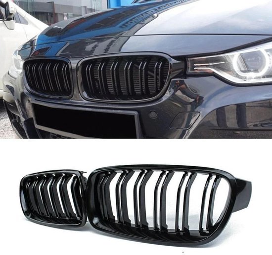 Sport Grille Nieren Geschikt voor: Bmw F30 F31 F35 3 Serie Glans Zwart M3 Look Exclusieve look LCI Styling