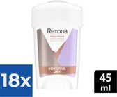 Bol.com Rexona Maximum Protection Deodorant Sensitive Dry - 45 ml - Voordeelverpakking 18 stuks aanbieding