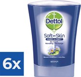 Bol.com Dettol Handzeep No-Touch Navulling - Blauwe Lotusbloem - 250 ml - Voordeelverpakking 6 stuks aanbieding