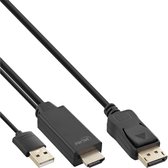 Bol.com HDMI naar DisplayPort kabel - 4K 30Hz - 2 meter - Zwart aanbieding