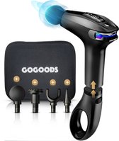 Bol.com GoGoods® Massage Gun Pro - Luxe Massage Pistool - 8 Standen en 4 Opzetstukken - Draadloos - Met Verlengstuk aanbieding