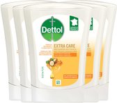 Bol.com Dettol Handzeep No Touch Navulling 5x 250ml - Extra Care Honing & Galamboter - Voordeelverpakking aanbieding