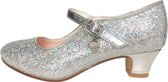 Elsa et Anna chaussures chaussures princesse espagnole coeur pailleté argent - taille 34 (taille intérieure 22 cm) avec habillage