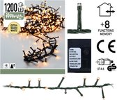 Microcluster Kerstboomverlichting - 24 meter - 1200 LED - Extra Warm Wit - 8 Functies + Geheugen